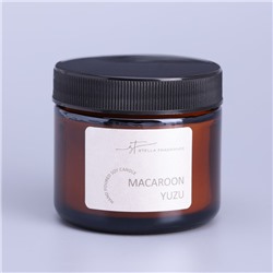 Ароматическая свеча в банке Macaroon yuzu, соевый воск, 50 г, печенье и юзу