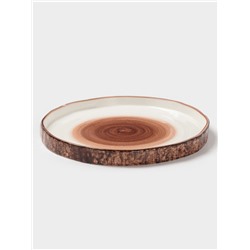 Тарелка Magistro Wood, d=20 см, фарфор, коричневый
