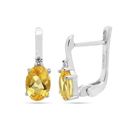 Серьги из серебра цитрин, Мария