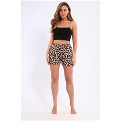 Шорты женские 32082 (Бежевый _ черно коричневый леопард)
