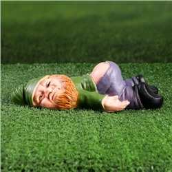 Садовая фигура из полистоуна «Гном спящий-пьяный», 23×16×7 см