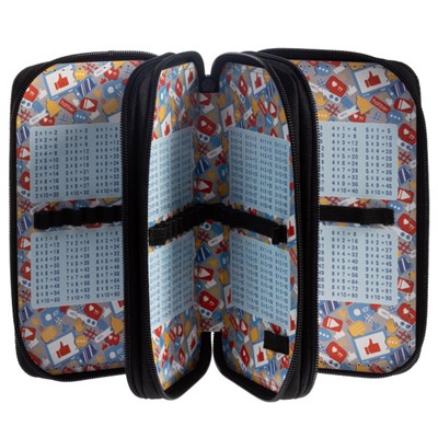 Пенал 6-ти ств. 190х110 мм "Color Warrior" с табл.умножения (089082) 48111 Хатбер