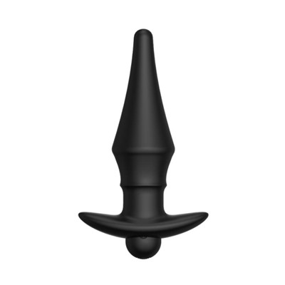 Черная перезаряжаемая анальная пробка №08 Cone-shaped butt plug - 13,5 см.