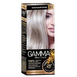 Gamma Perfect Color Стойкая Крем-Краска для волос тон 9.1 Пепельный блонд с окислителем кремом 9% 50 мл
