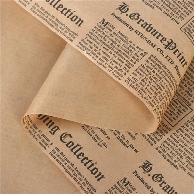 Бумага упаковочная крафт «Газета», чёрный, 0.7×10 м, 70 г/м²