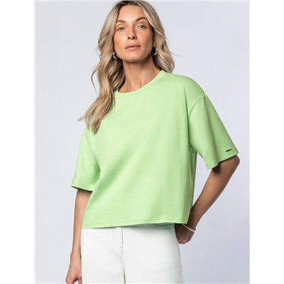 Укороченная футболка силуэта овер-сайз