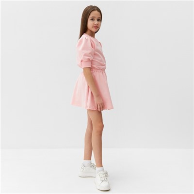 Комплект для девочки (свитшот и юбка) MINAKU, розовый, рост 134 см