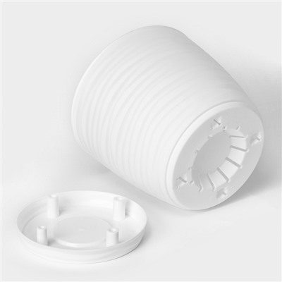 Горшок для цветов с поддоном «Дюна», 3 л, пластиковый, белый