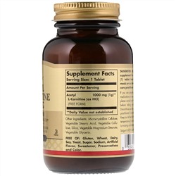 Solgar, Acetyl L-Carnitine, 1000 мг, 30 таблеток