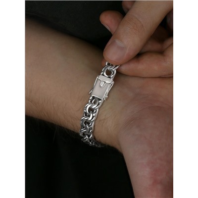 Браслет из чернёного серебра - Бисмарк, 23 см 925 пробы БРБ17023ч