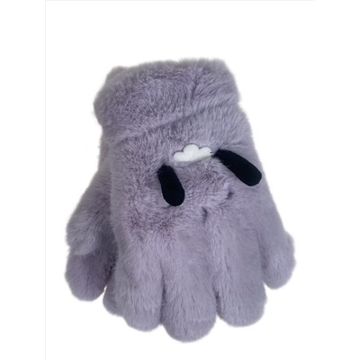 Тёплые подростковые перчатки, цвет светло сиреневый