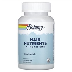 Solaray, Питательные вещества для волос с L-цистеином, 120 растительных капсул