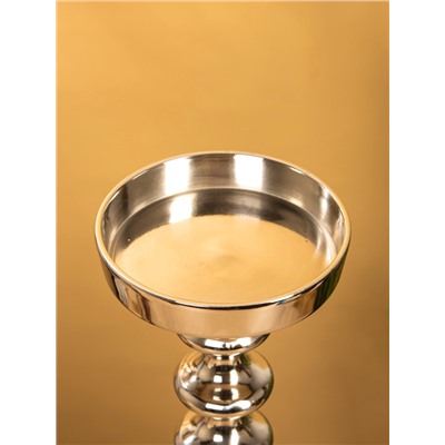 Подсвечник «Кубок», 13×13×43 см, алюминий, серебристый