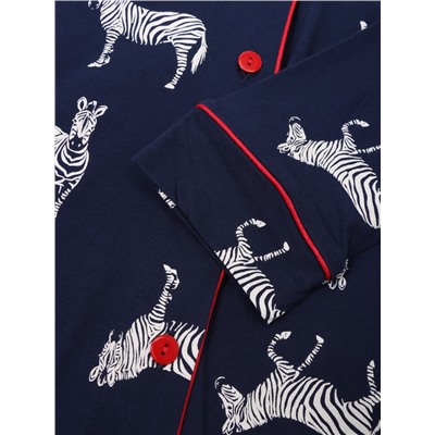 Пижама женская (рубашка и брюки) KAFTAN Zebra размер 40-42, цвет синий