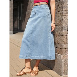 Юбка А-силуэта из эластичного денима