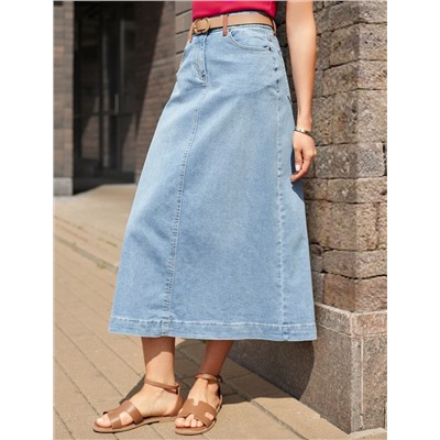 Юбка А-силуэта из эластичного денима