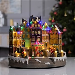 Светодиодная фигура «Новогодняя площадь» 30×26.5×20 см, полистоун, от батареек ААх3, USB, свечение мульти