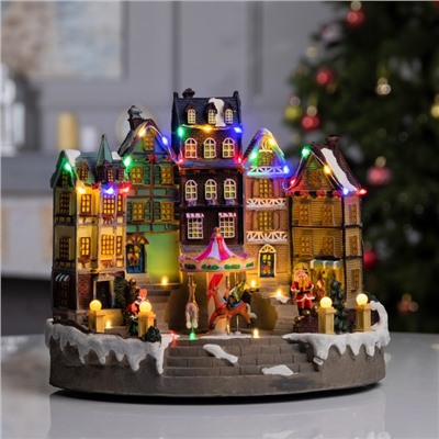 Светодиодная фигура «Новогодняя площадь» 30×26.5×20 см, полистоун, от батареек ААх3, USB, свечение мульти