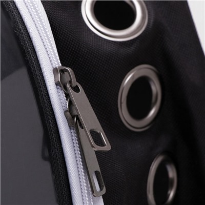 Рюкзак для переноски животных, 31×28×42 см, прозрачный, чёрный