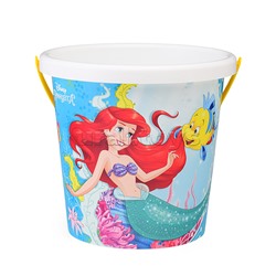 Набор Disney «Русалочка» №4: ведро с наклейкой, ситечко "Солнышко", лопатка №5, грабельки №5, формочки (Ариэль + морской конёк), лейка №10
