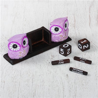 Деревянный календарь «Совы», 20×5×7 см, МИКС