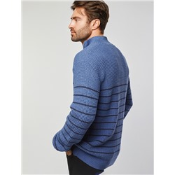 Свитер фактурной крупной вязки с металлической молнией