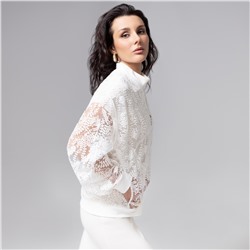 Бомбер кружевной с вышивкой, Секрет смелости (белоснежный)