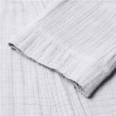 Халат женский муслиновый LoveLife, размер 42-44, серый, хлопок, 4-сл, 235 г/м²