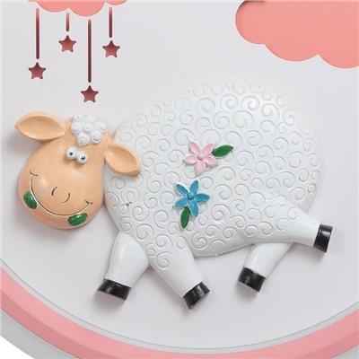 Светильник «Овечка» LED 48 Вт 3000-6000К розовый 50×50×6 см BayerLux