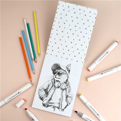 Книжка-раскраска 145х210 мм 32л "Современная раскраска" "МОДНЫЕ ЖИВОТНЫЕ" 70889 Феникс