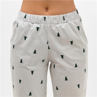 Пижама новогодняя женская (футболка, брюки) KAFTAN «Елки», размер 52-54