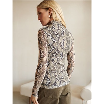 Водолазка с прозрачными рукавами