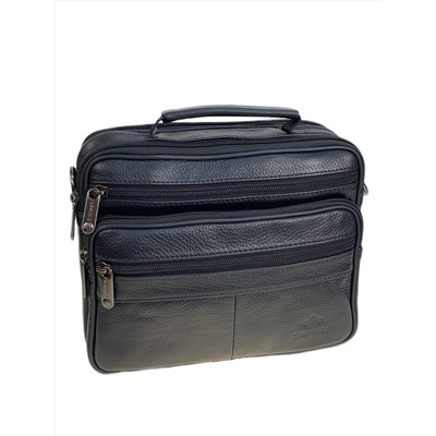 Сумка мужская из натуральной кожи, цвет черный