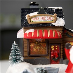 Светодиодная фигура «Поезд и Дед Мороз» 20×20×16 см, полистоун, батарейки ААх3 (не в комплекте), USB, свечение тёплое белое