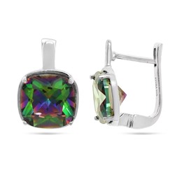 Серьги из серебра мистик кварц, Остров