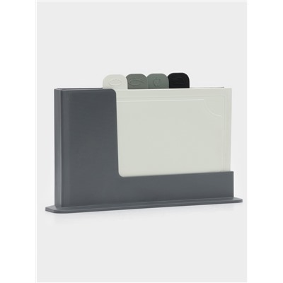 Набор досок разделочных с маркерами на подставке Комфорт Плюс, 4 шт., пластик, МИКС