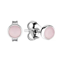 Серьги из серебра розовый кварц, Л-10710