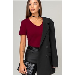 Женская футболка с V образным вырезом Happyfox