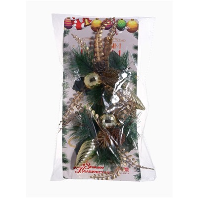 Ёлочные игрушки 2 шт. «Зимнее волшебство. Композиция на бантике» пластик, сосулька, 11×11 см