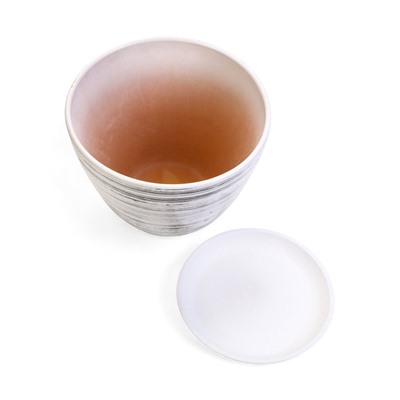 Горшок для цветов «День », 8 л, d=30 см, h=23 см, с поддоном, керамика, белый