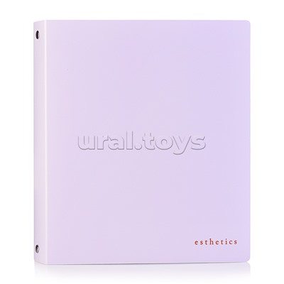 Папка на кольцах "Esthetics" A5 (200x225x35 мм) 4 кольца Ø 30 мм, полипропилен 1000 мкм, фактура "soft-touch" для бумажных блоков и вкладышей, внутренний карман 160 мкм, индивидуальная упаковка, непрозрачная лавандово-пепельная
