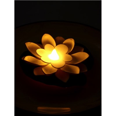 Садовый светильник для водоёмов «Лотос», 10×13×15 см, на батарейке, белый