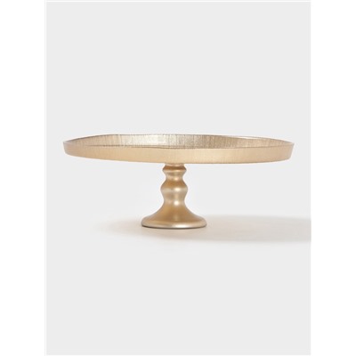 Блюдо для торта «Кувшинка», d=28 см, на ножке, стекло, золотистое