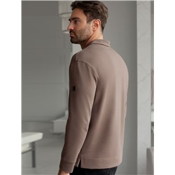 Лонгслив с воротником поло на пуговицах из премиального хлопка с эластаном