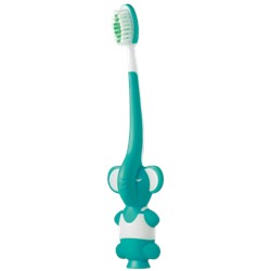 Детская зубная щётка с песочными часиками (зелёная)
