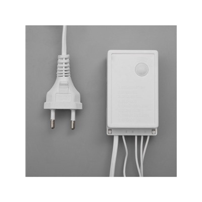 Гирлянда «Бахрома» 4×0.6 м, IP44, белая нить, 180 LED, свечение белое, 8 режимов, 220 В