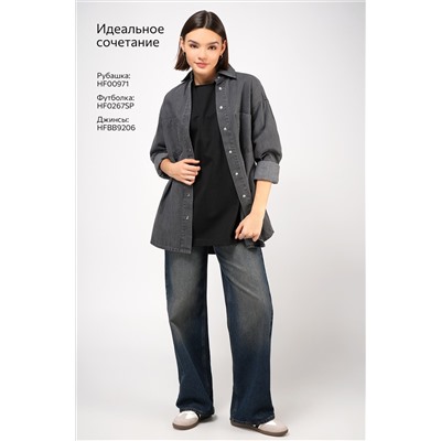 Женская футболка оверсайз из футера двухнитки Happyfox