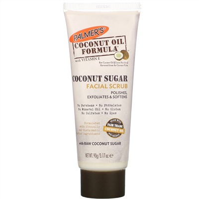 Palmer's, Coconut Oil Formula, Coconut Sugar Facial Scrub, 3.17 oz (90 g)