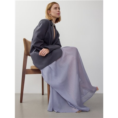 Юбка макси женская MINAKU: Casual Collection, серо-голубая, размер 46