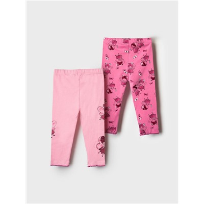 Брюки детские трикотажные для девочек (легинсы), 2 пары в комплекте